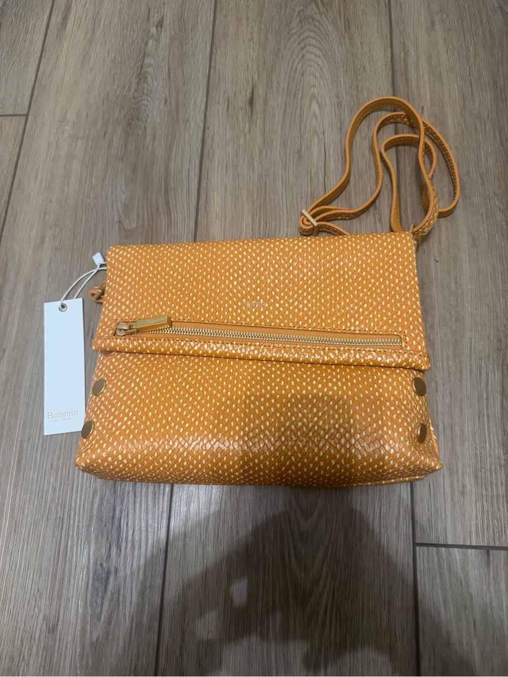 Hammitt Woven Honey Orange Crossbody Bag